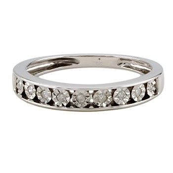 9ct white gold Diamond half eternity Ring size K